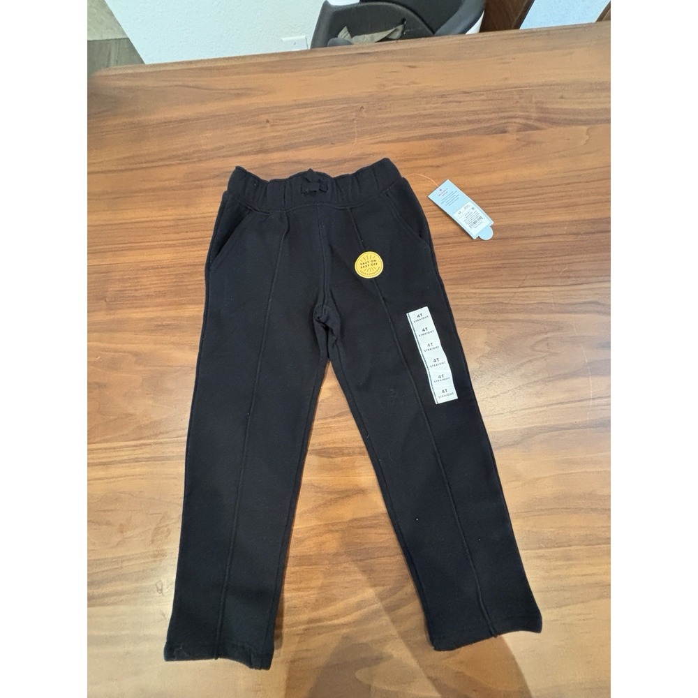 Lot Of 2 Boys' Houndstooth Print And Solid Black Pants - Cat & Jack Size 4/5T - Picture 5 of 12